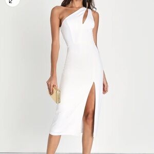 Cocktail Club White One-Shoulder Midi Dress